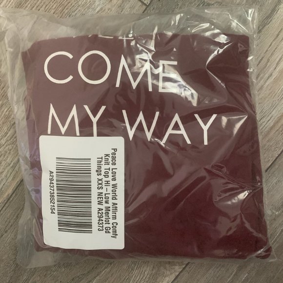 NWT PEACE LOVE WORLD GOOD THINGS SHIRT XXS MERLOT - Picture 8 of 9